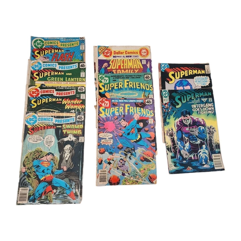 Vintage DC Comics Superman Comic‎ Books Assorted Collabs Lot of 9 70s-90s Fair